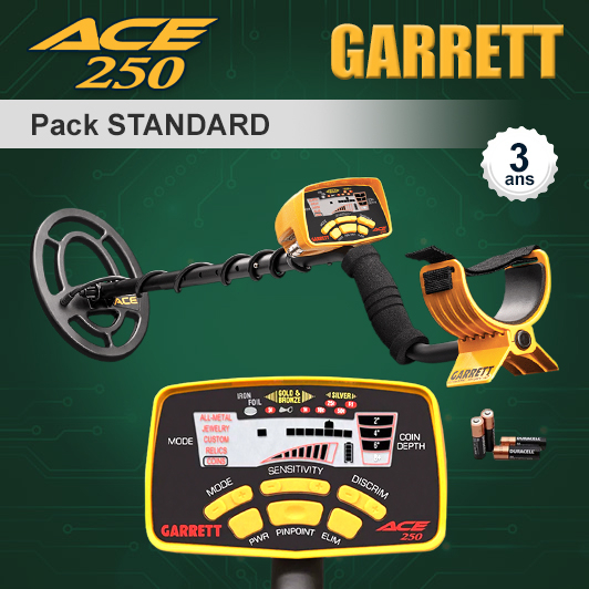 Les 5 modes de recherche préréglés du Garrett Ace 250 permettent aux débutants de commencer sans réglages complexes.